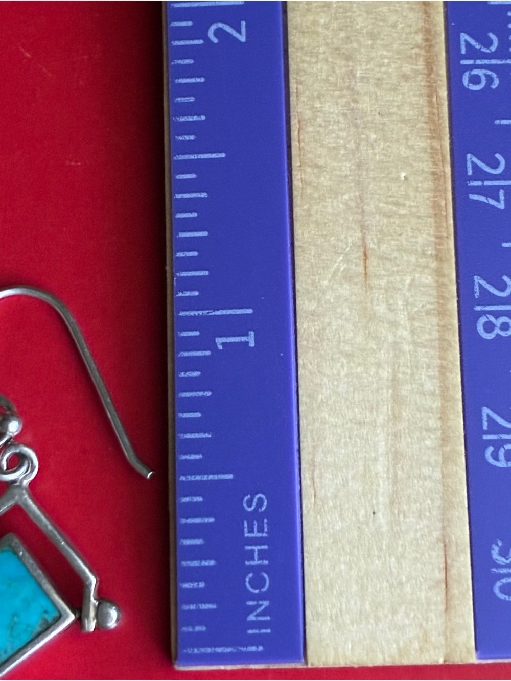 925 Sterling Silver Turquoise Drop Earrings - Blue Turquoise - Picture 3 of 6